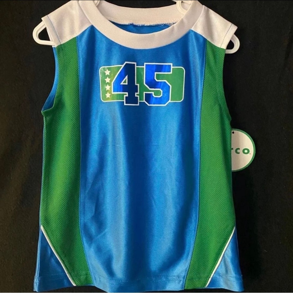 💞 New Baby & Toddler Boys Size 24 Months Blue & Green Jersey Tank Top